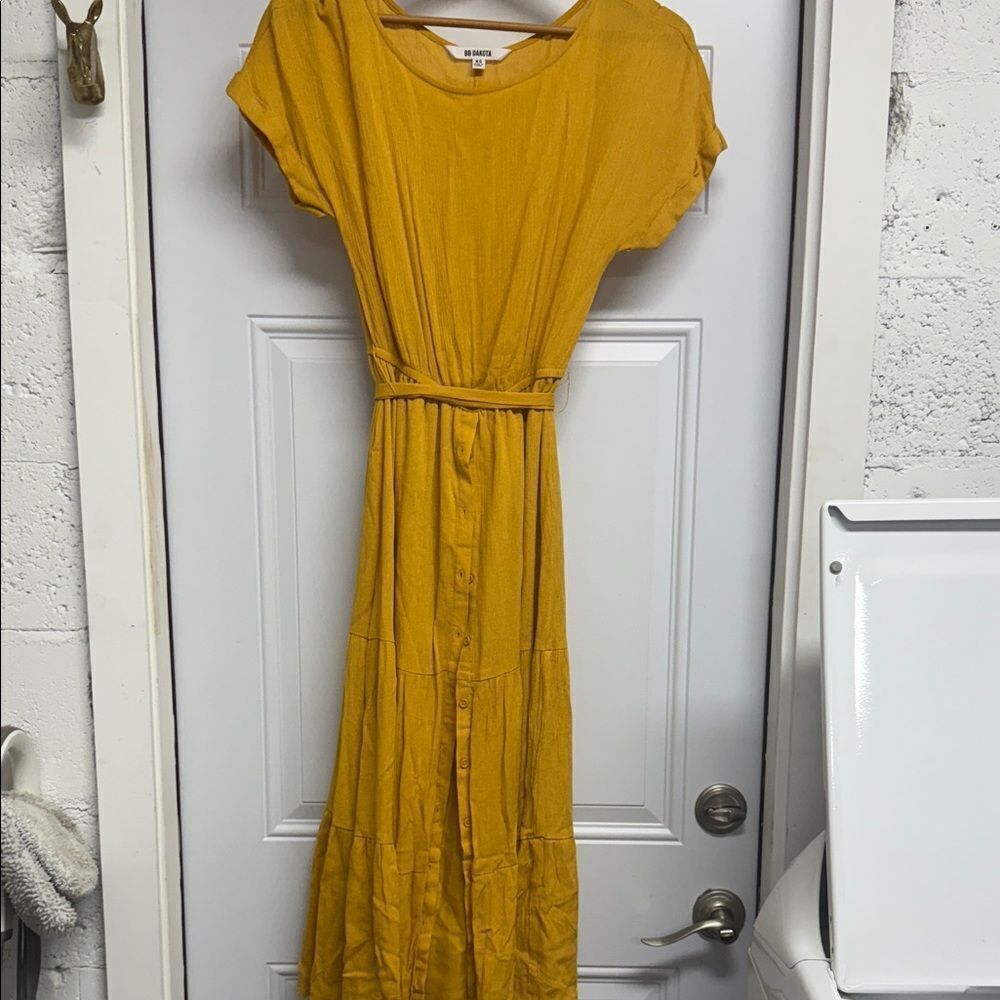 Yellow Women's Dress BB Dakota - XS NEW Button Down Tie Waist Dress